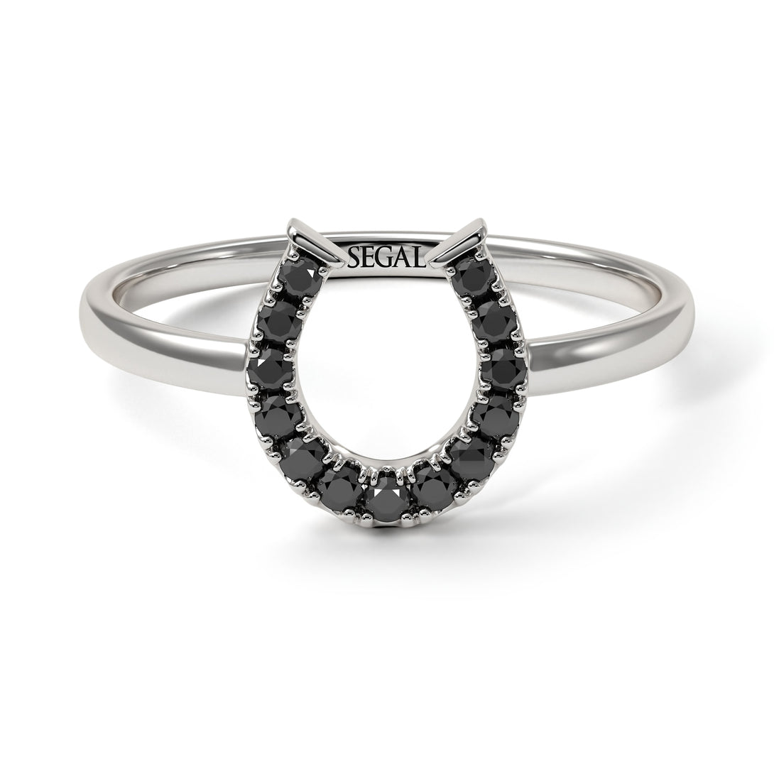 Horseshoe Black Diamond Ring - Malia No. 9