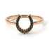 Two Tones Horseshoe Black Diamond Ring - Malia No. 19