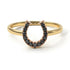 Two Tones Horseshoe Black Diamond Ring - Malia No. 19 image 1
