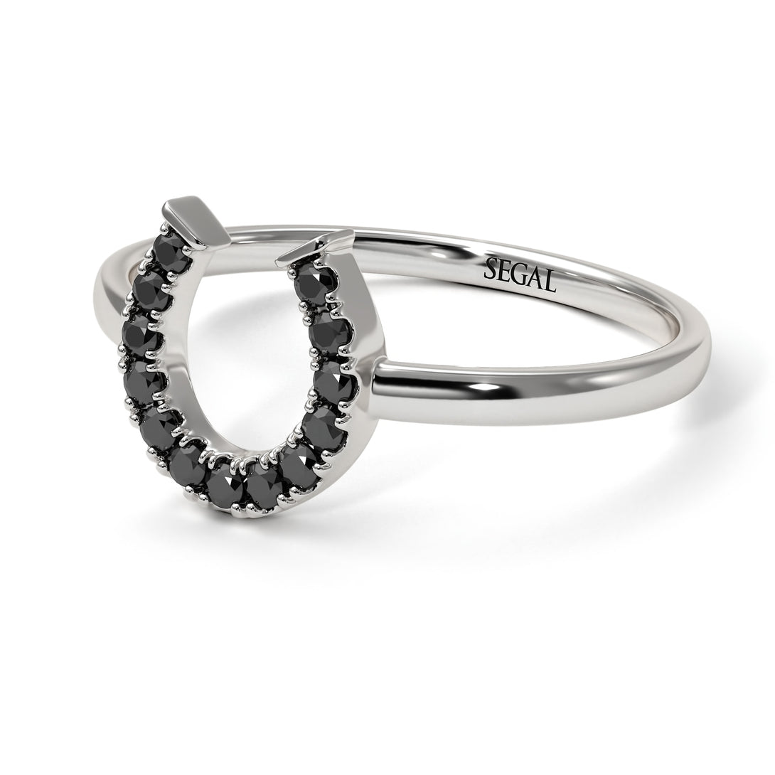 Horseshoe Black Diamond Ring - Malia No. 9