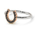 Two Tones Horseshoe Black Diamond Ring - Malia No. 21 image 5