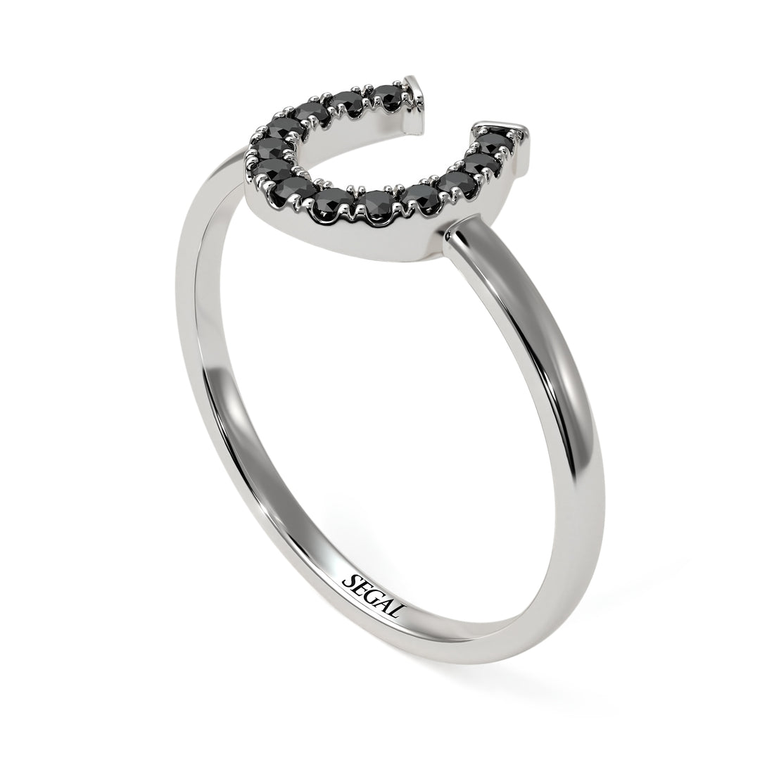 Horseshoe Black Diamond Ring - Malia No. 9