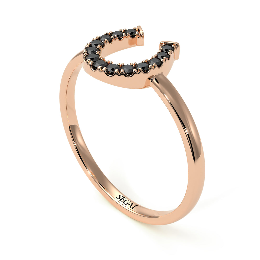 Horseshoe Black Diamond Ring - Malia No. 8