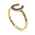 Two Tones Horseshoe Black Diamond Ring - Malia No. 19