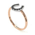 Two Tones Horseshoe Black Diamond Ring - Malia No. 21