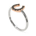 Two Tones Horseshoe Black Diamond Ring - Malia No. 21 image 9