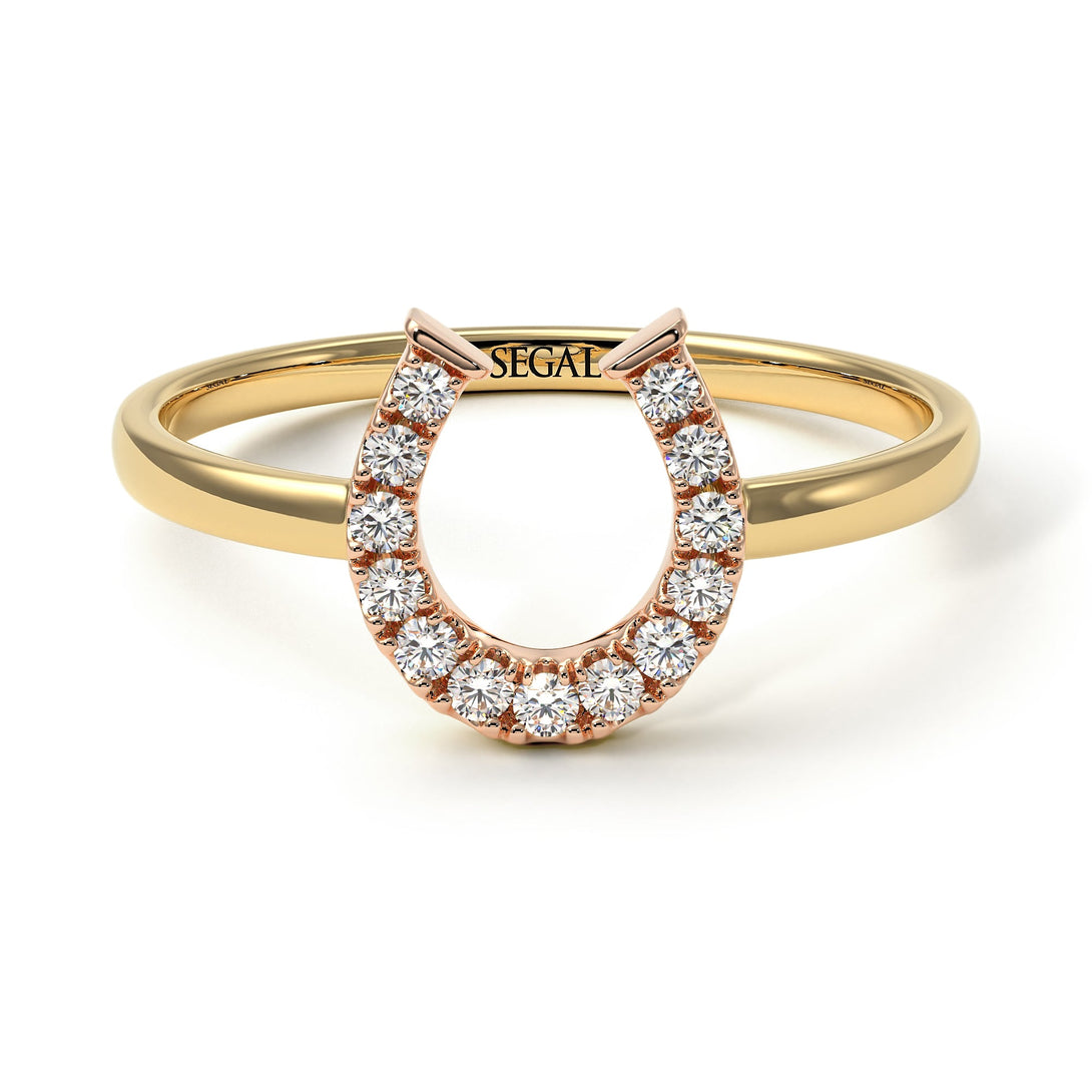 Two Tones Copy of Horseshoe Diamond Ring - Malia No. 16