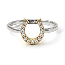 Two Tones Horseshoe Diamond Ring - Malia No. 17 image 1