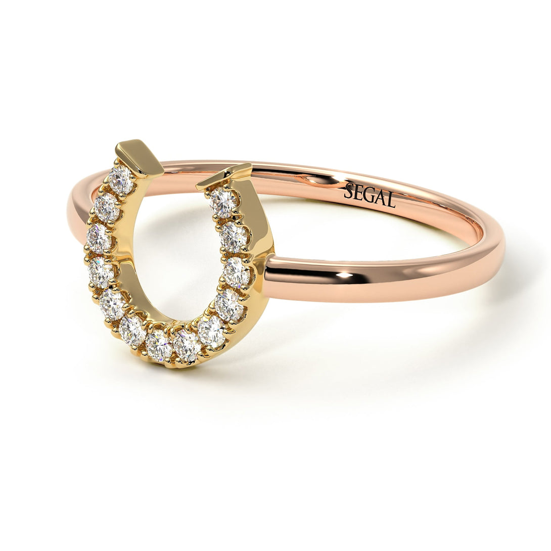 Two Tones Copy of Horseshoe Diamond Ring - Malia No. 16
