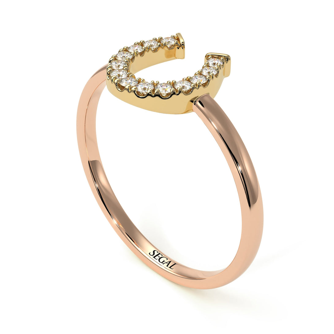 Two Tones Copy of Horseshoe Diamond Ring - Malia No. 16