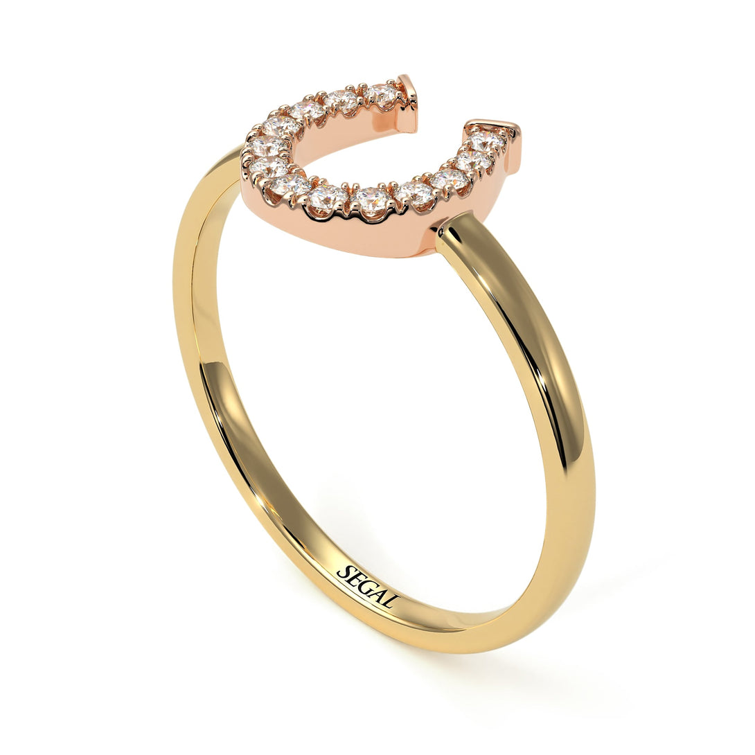 Two Tones Copy of Horseshoe Diamond Ring - Malia No. 16