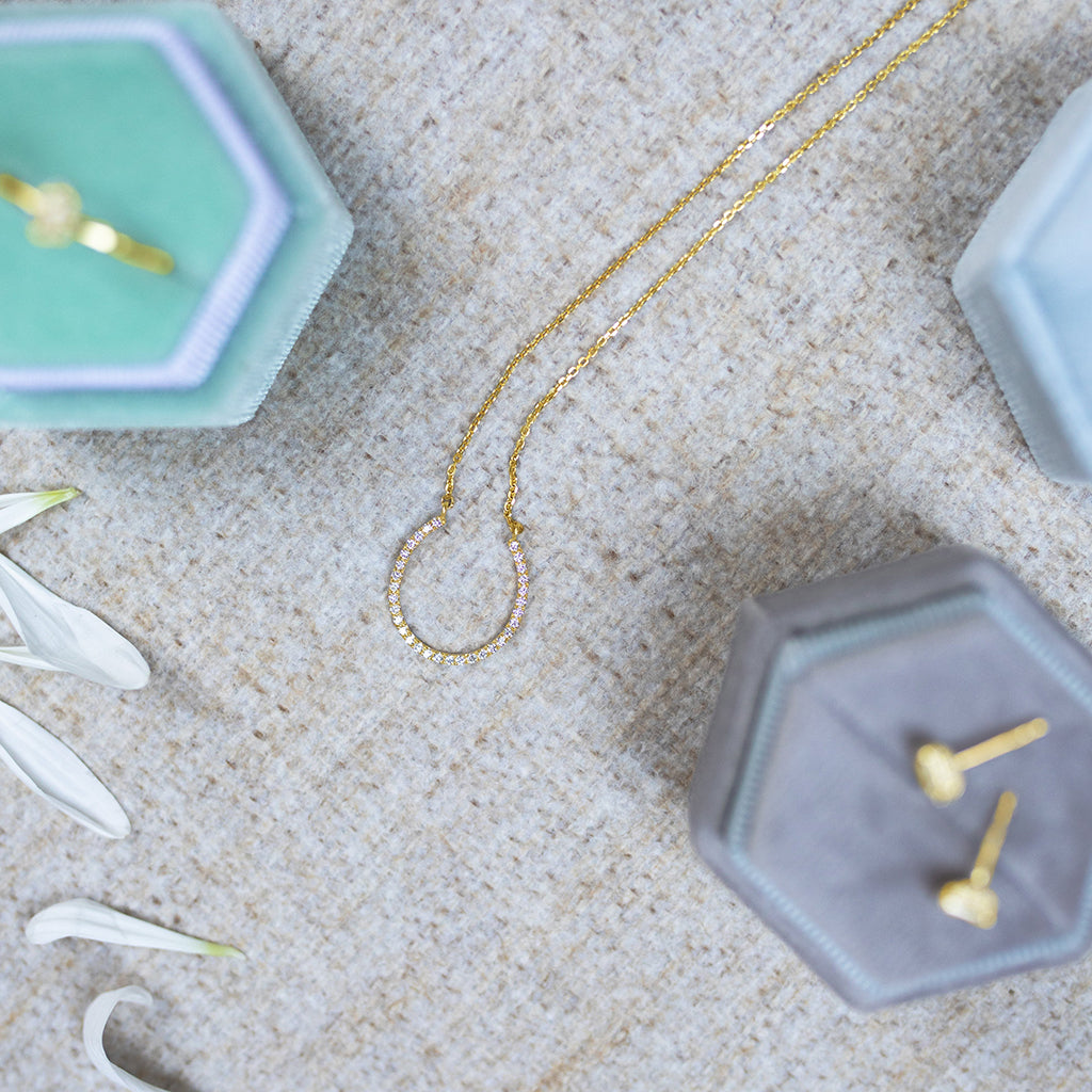 Horseshoe Sapphire Necklace - Amira No. 13