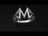 White Diamond Initial M Ring