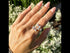 Floral Branch-shaped ring with Diamond Leaves - Aphrodite no. 1