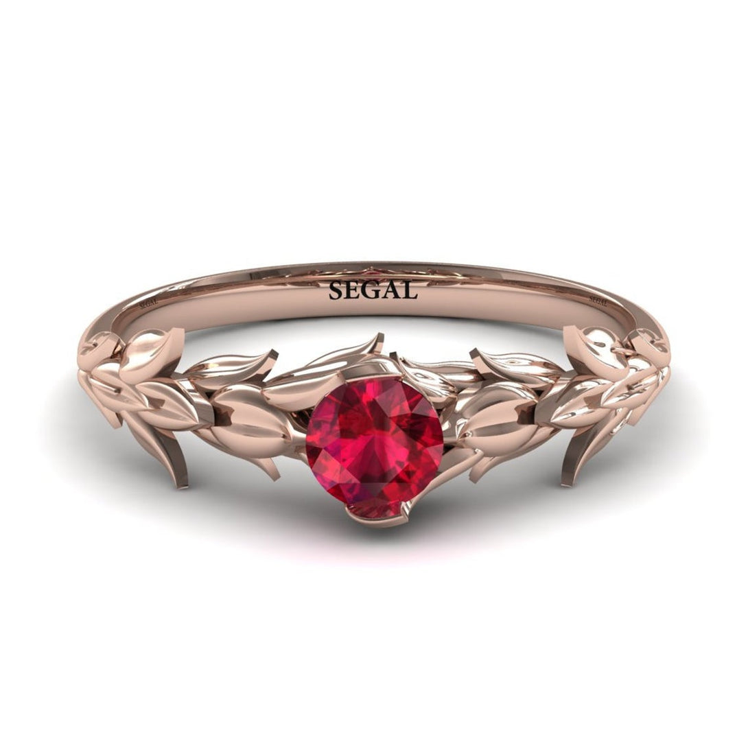 0.25ct Leaf Engagement Ring