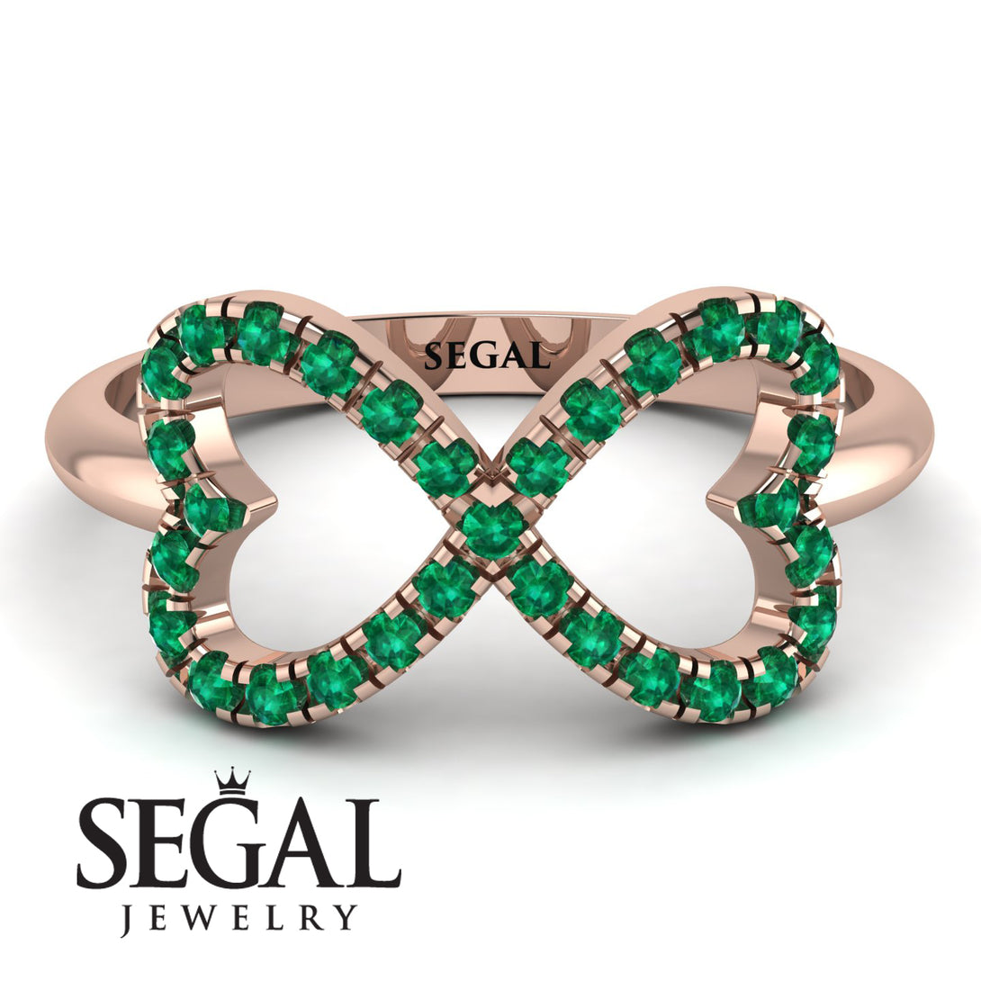 Infinity Heart Emerald Ring - Blakely No. 5