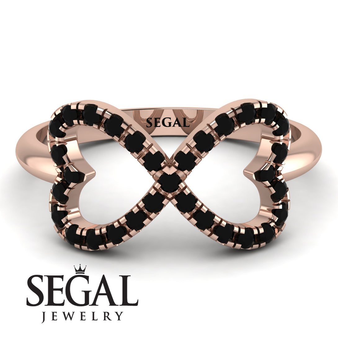 Infinity Heart Black Diamond Ring - Blakely No. 8