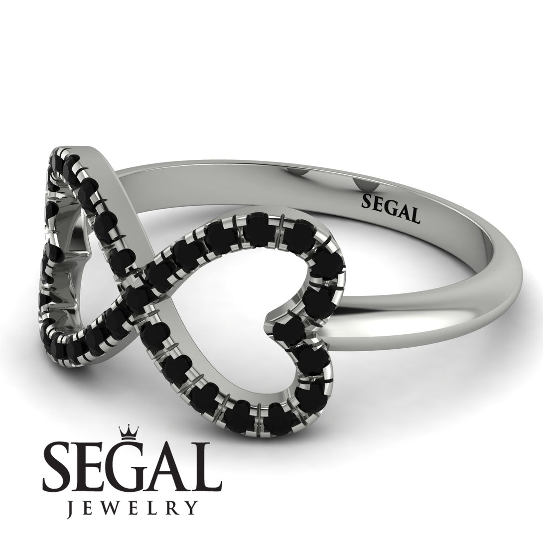 Infinity Heart Black Diamond Ring - Blakely No. 9