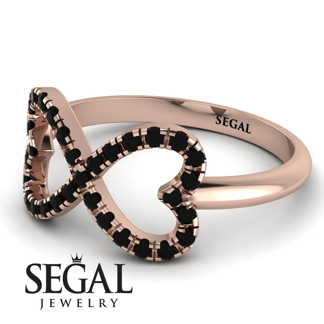 Infinity Heart Black Diamond Ring - Blakely No. 8