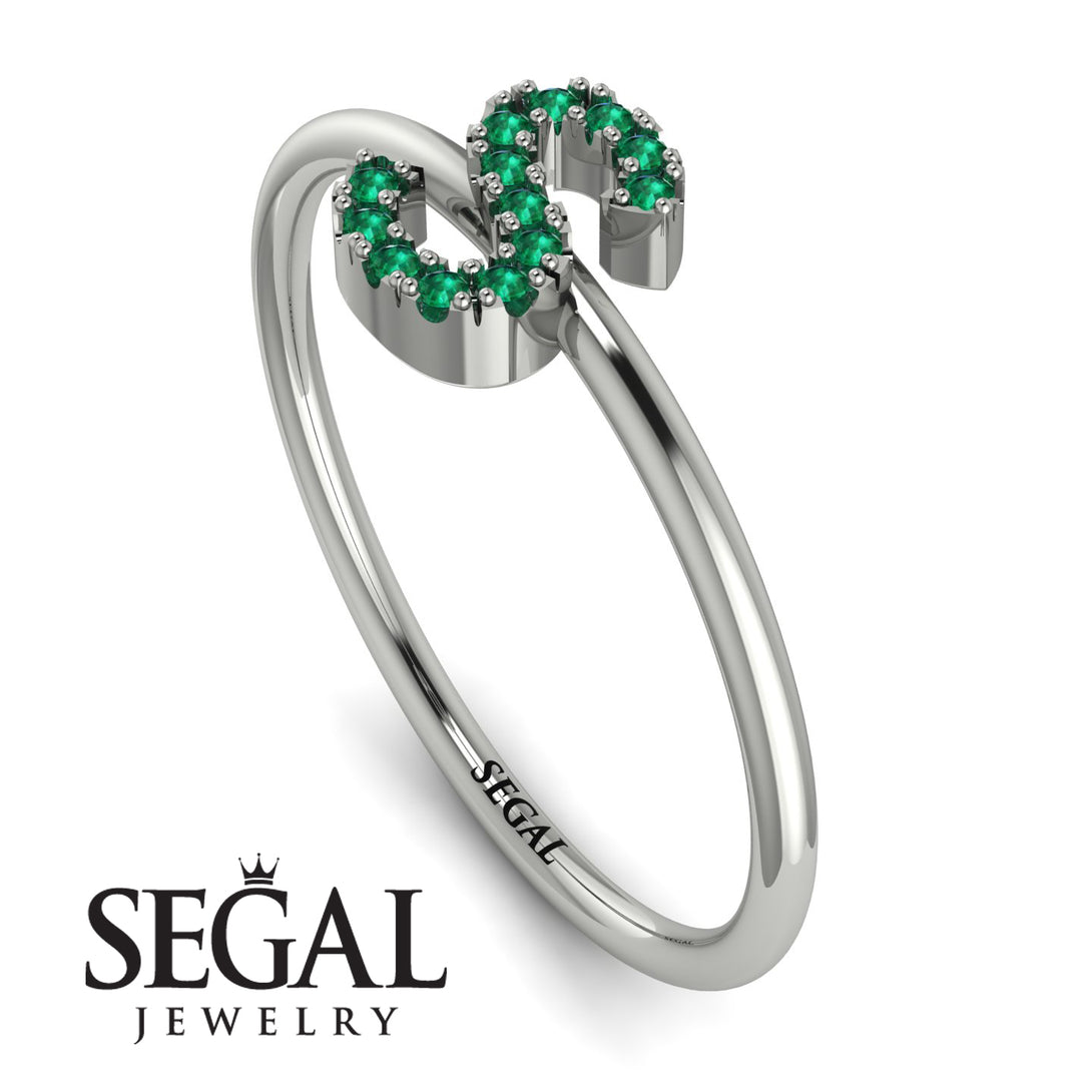 Initial Emerald Ring - Raegan No. 6