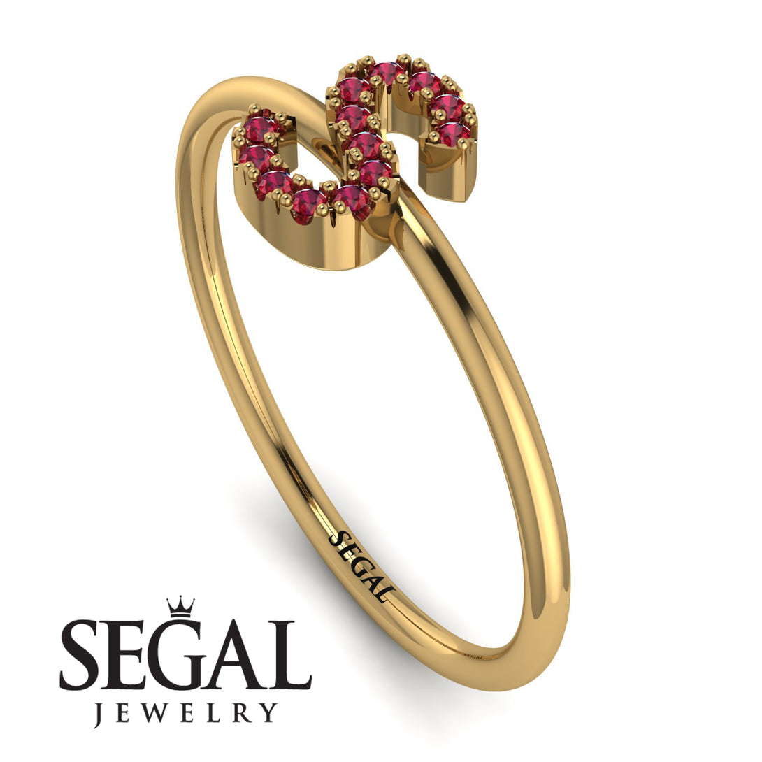 Initial Ruby Ring - Raegan No. 10