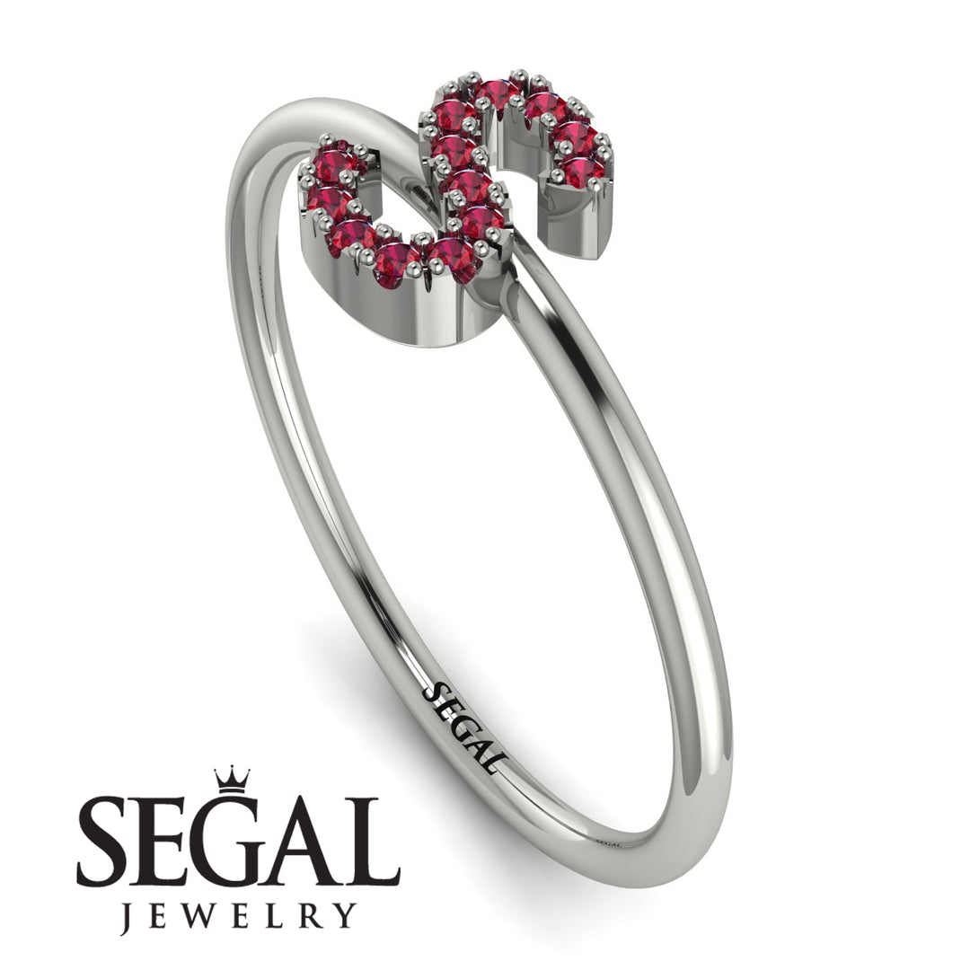 Initial Ruby Ring - Raegan No. 12
