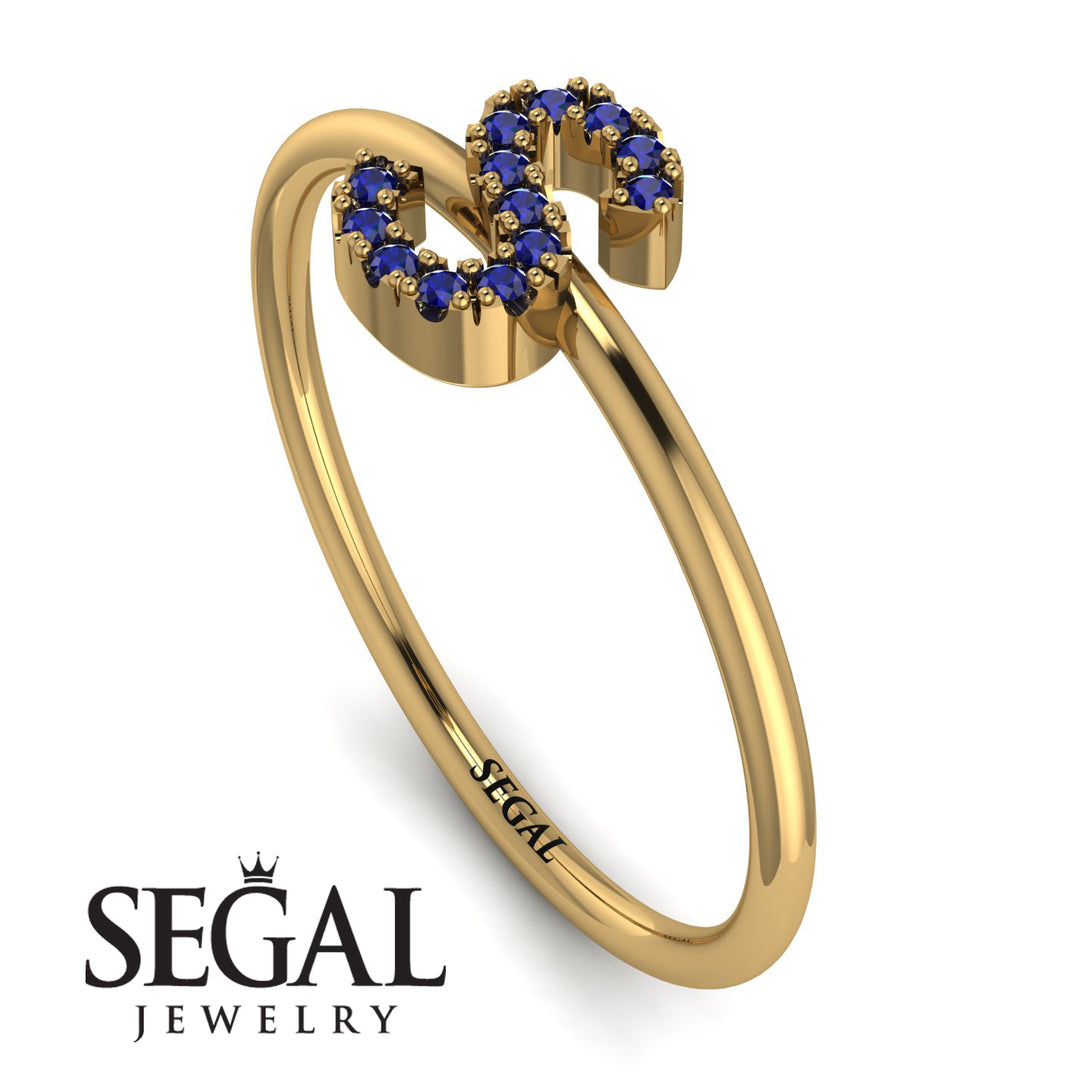 Initial Sapphire Ring - Raegan No. 13