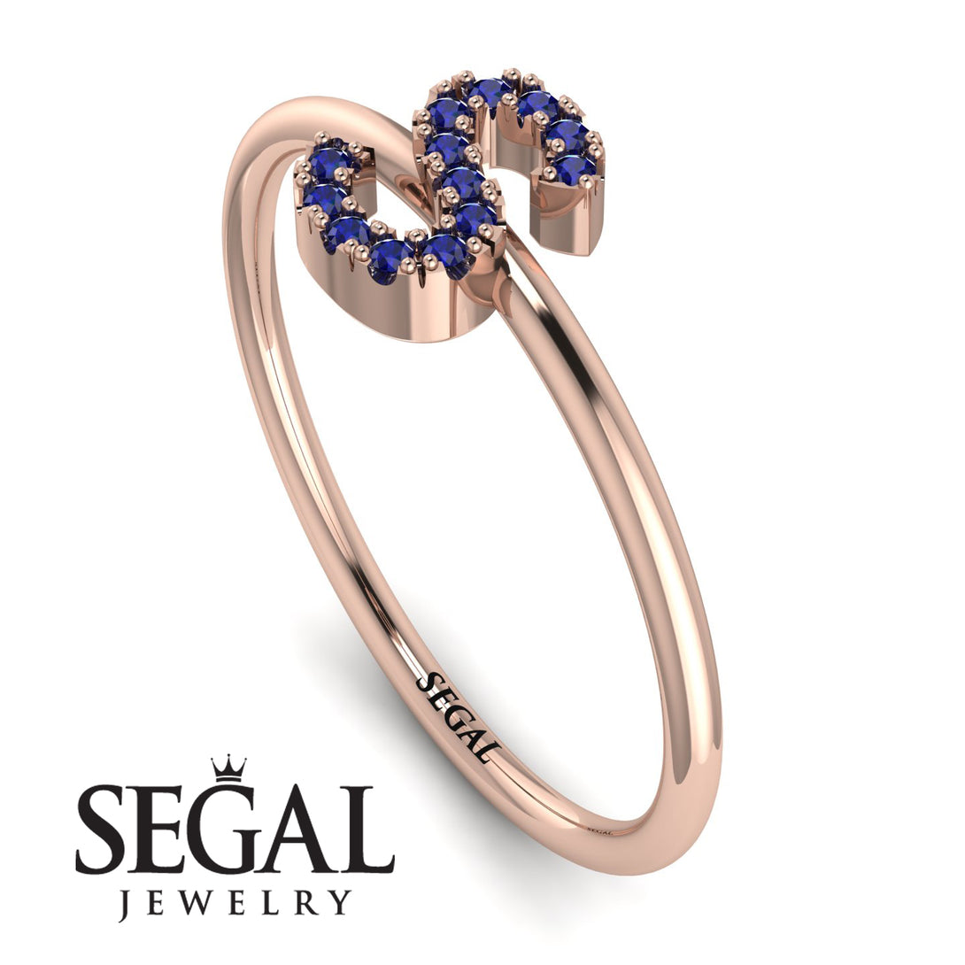 Initial Sapphire Ring - Raegan No. 14