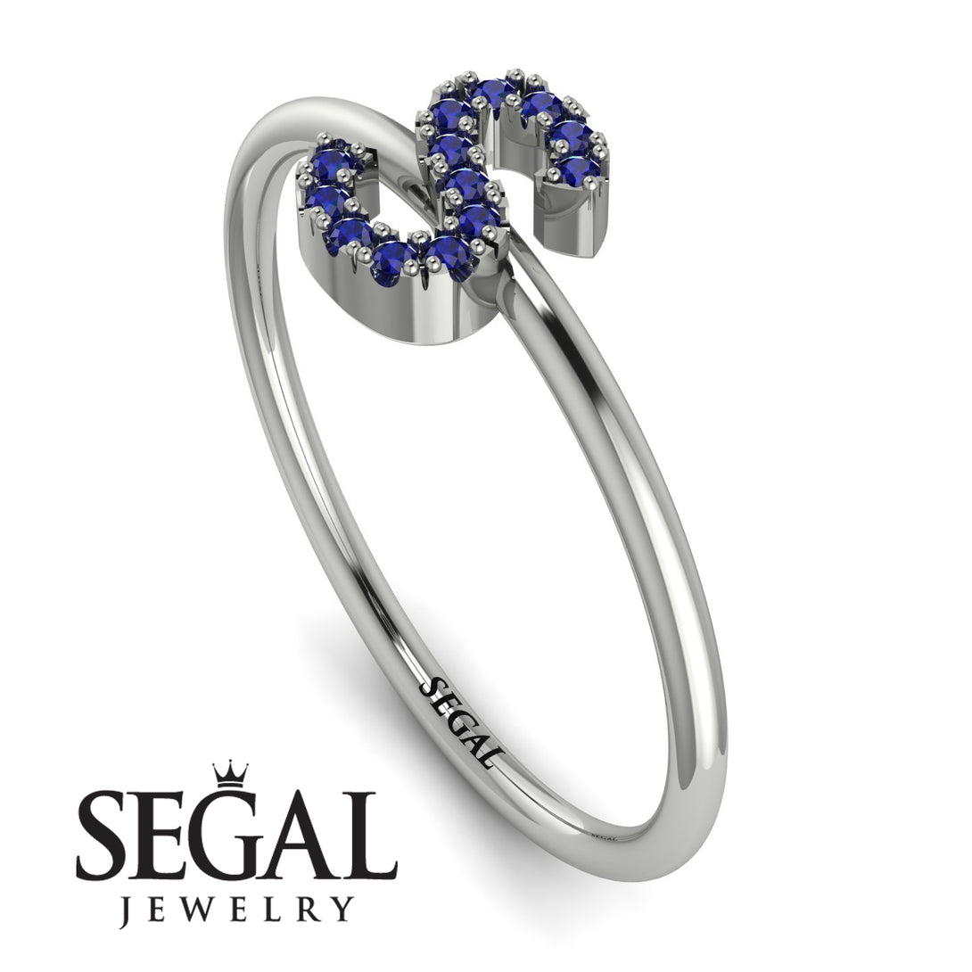 Initial Sapphire Ring - Raegan No. 15