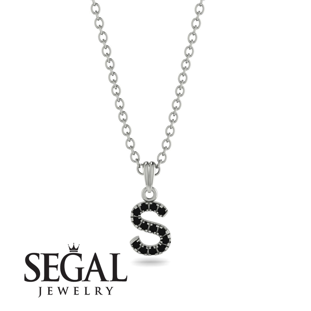 Inital Black Diamond Necklace - Chaya No. 9