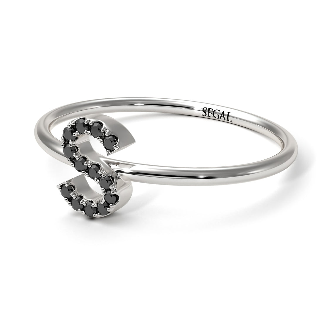 Initial Black Diamond Ring - Raegan No. 9