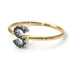 Two Tones Initial Black Diamond Ring - Raegan No. 20