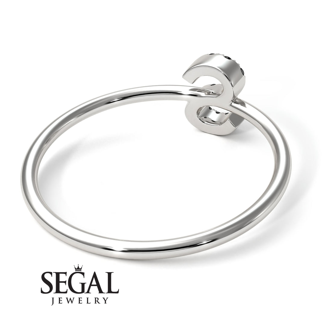 Initial Black Diamond Ring - Raegan No. 9