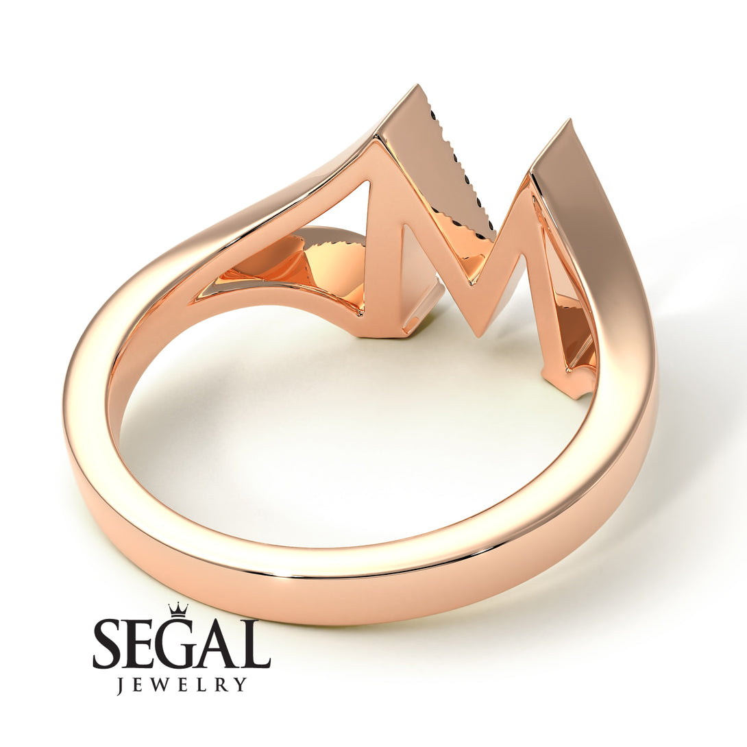 Black Diamond Initial M Ring