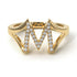 White Diamond Initial M Ring