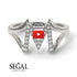 White Diamond Initial M Ring