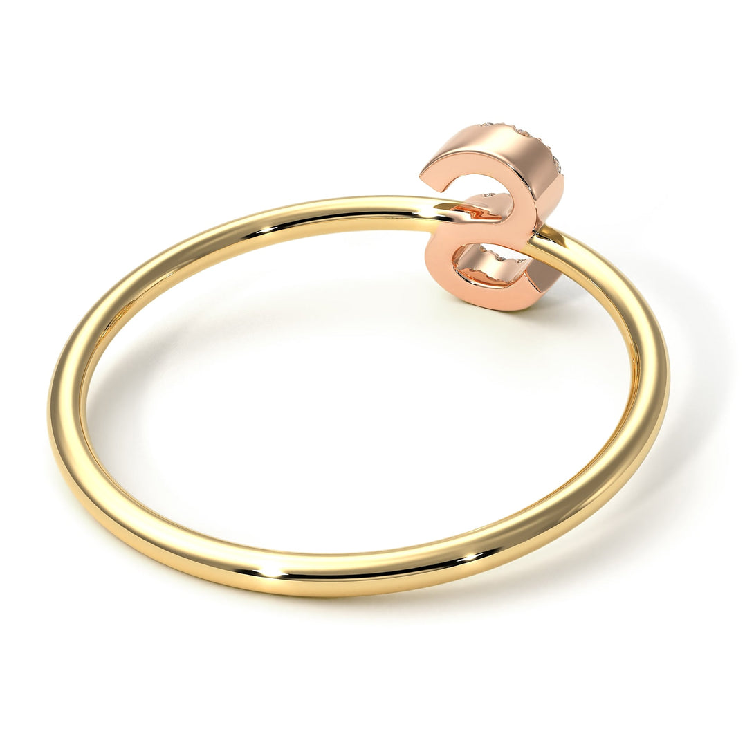 Two Tones Initial Diamond Ring - Raegan No. 16