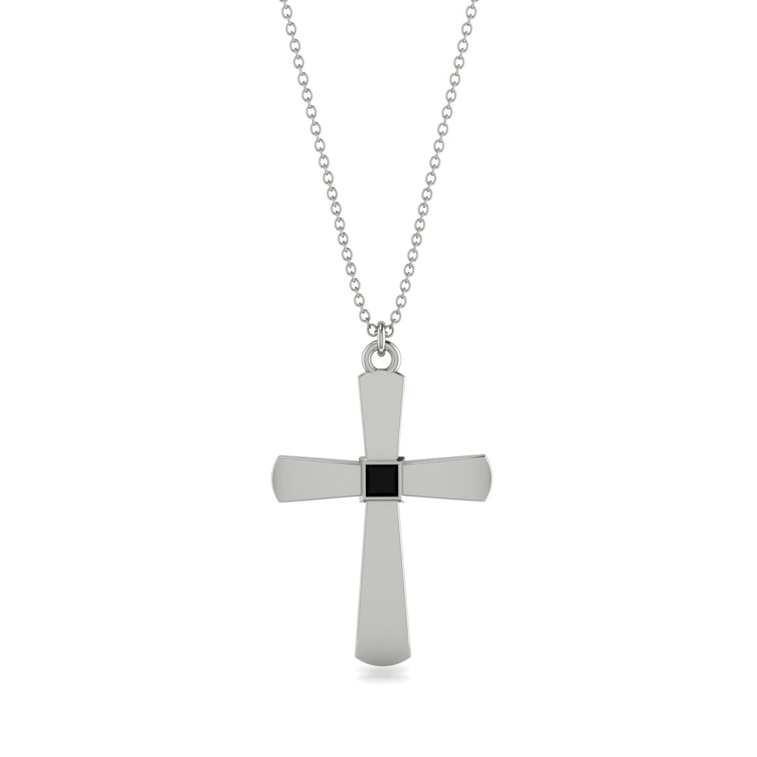 Latin Black Diamond Cross Necklace - Tobias No. 9