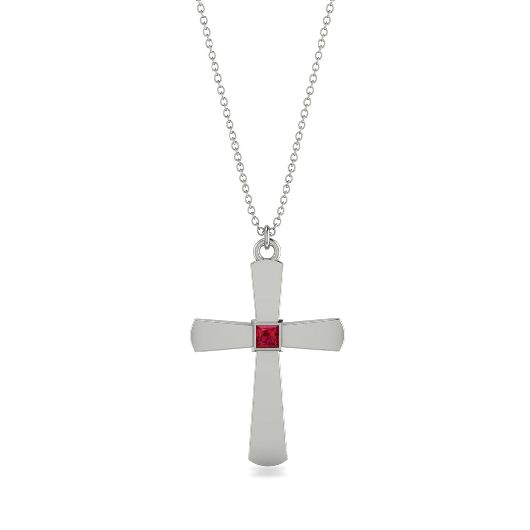 Latin Ruby Cross Necklace - Tobias No. 12