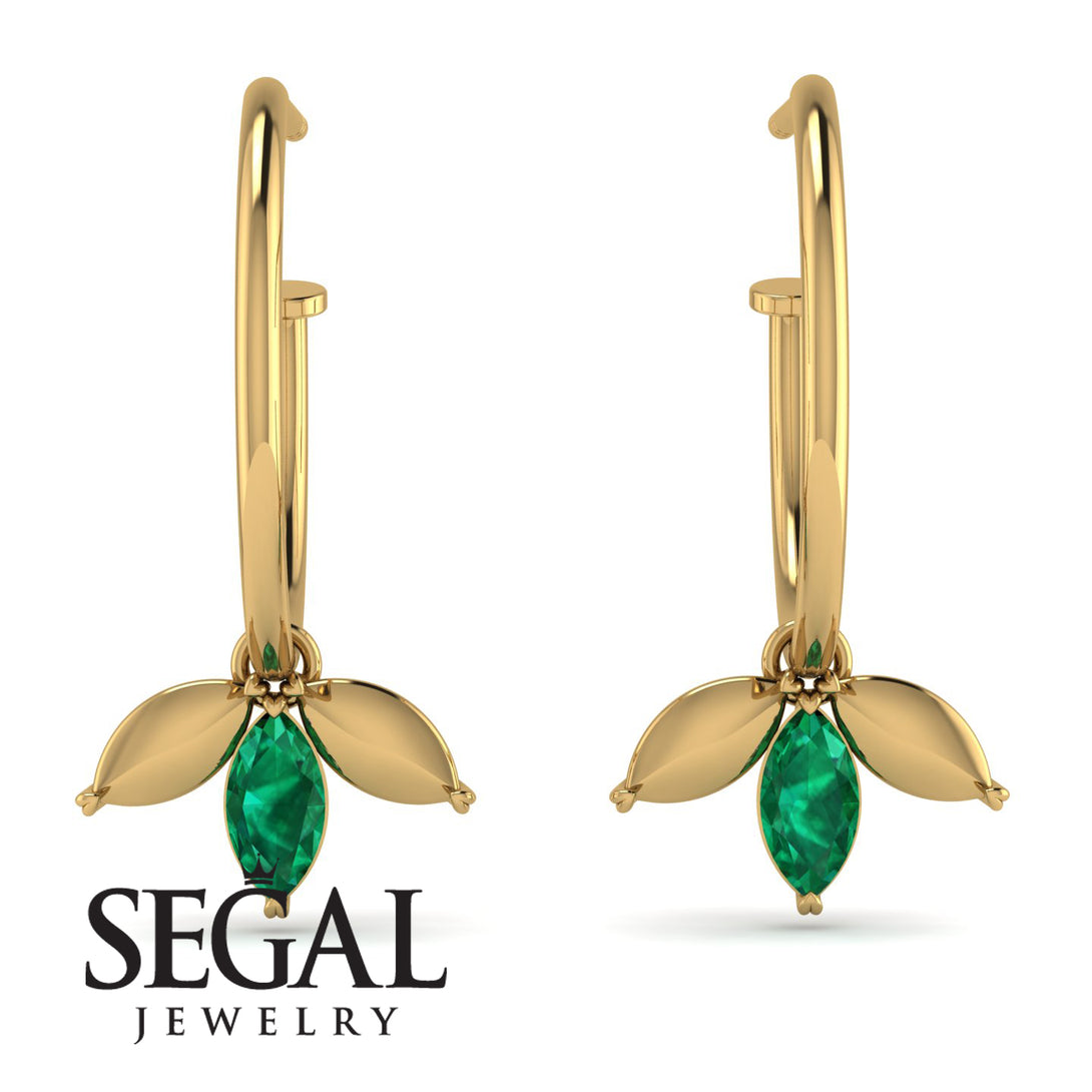 Leaves Emerald Earrings - Anika No. 4