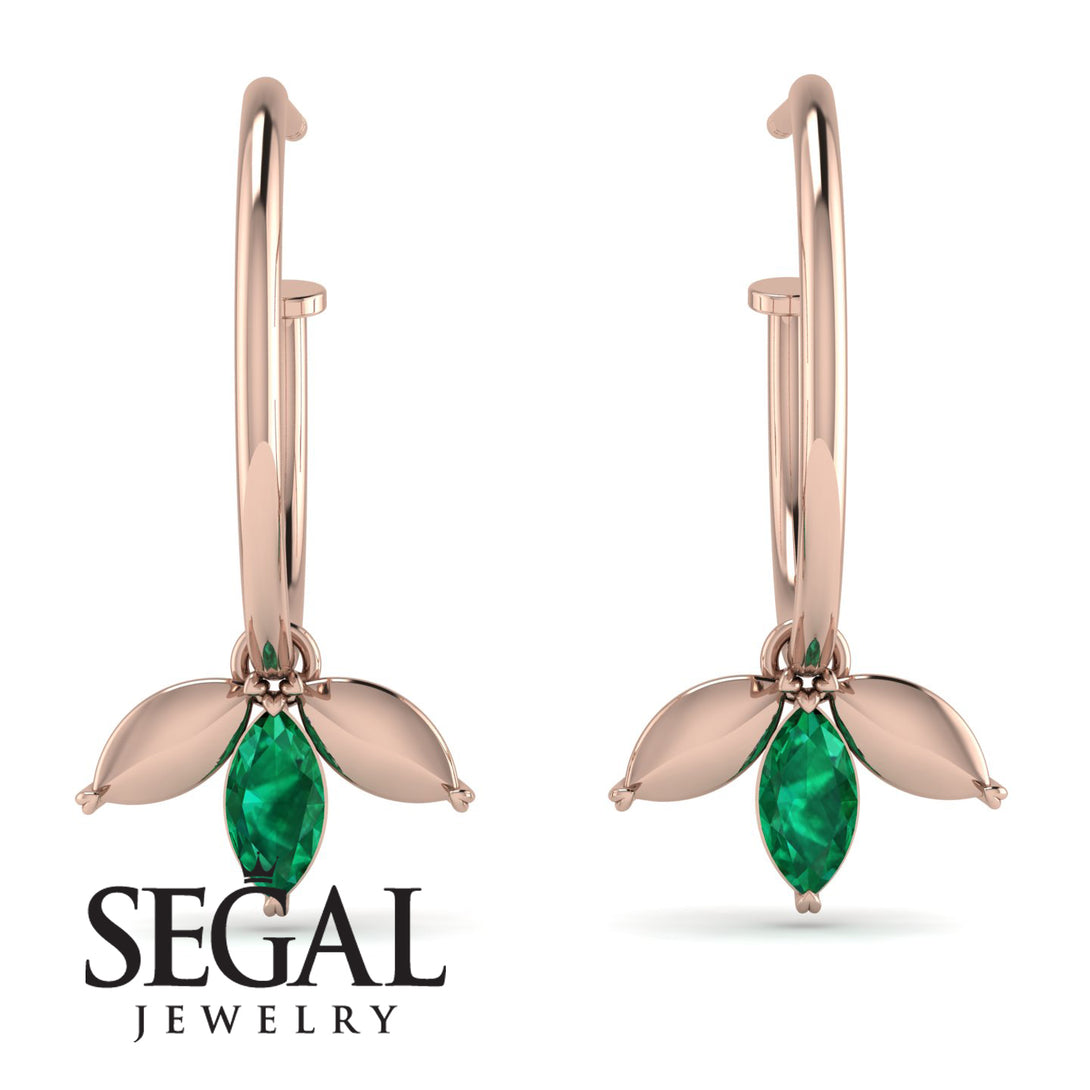 Leaves Emerald Earrings - Anika No. 5