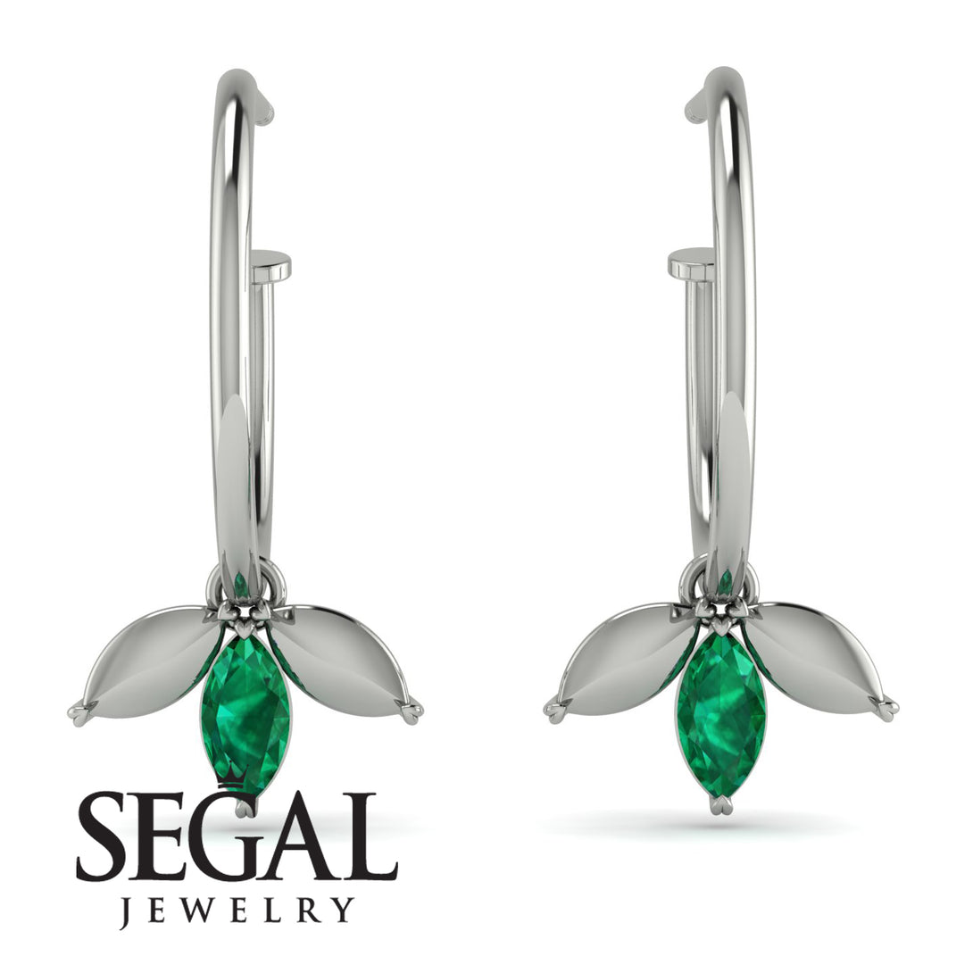 Leaves Emerald Earrings - Anika No. 6