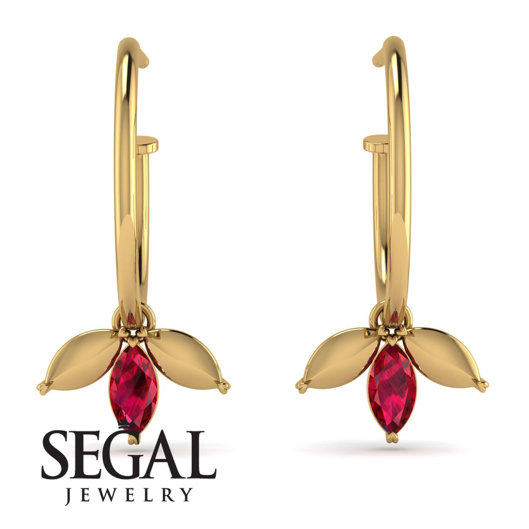 Leaves Ruby Earrings - Anika No. 10
