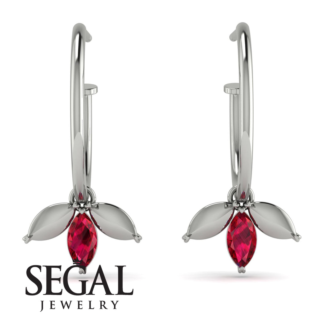 Leaves Ruby Earrings - Anika No. 12