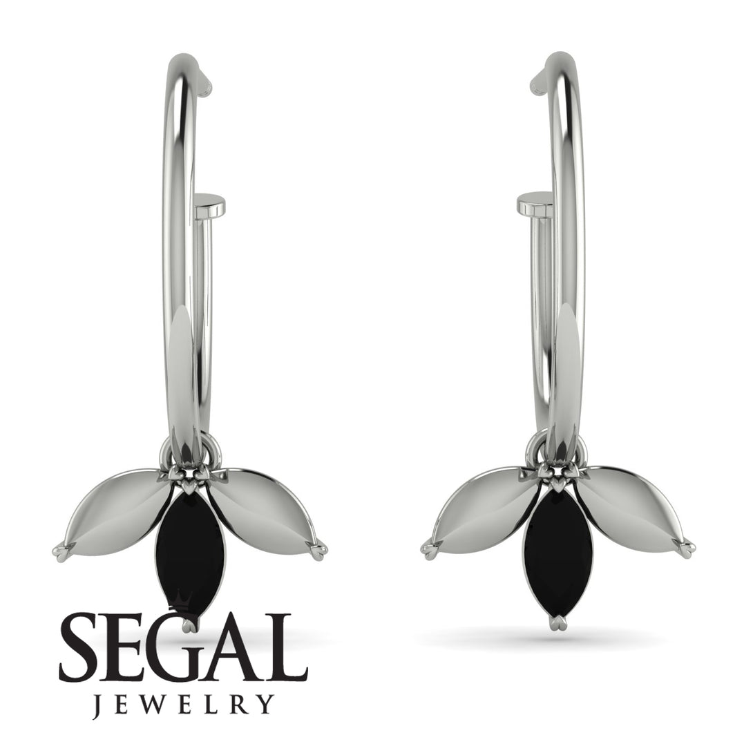 Leaves Black Diamond Earrings - Anika No. 9