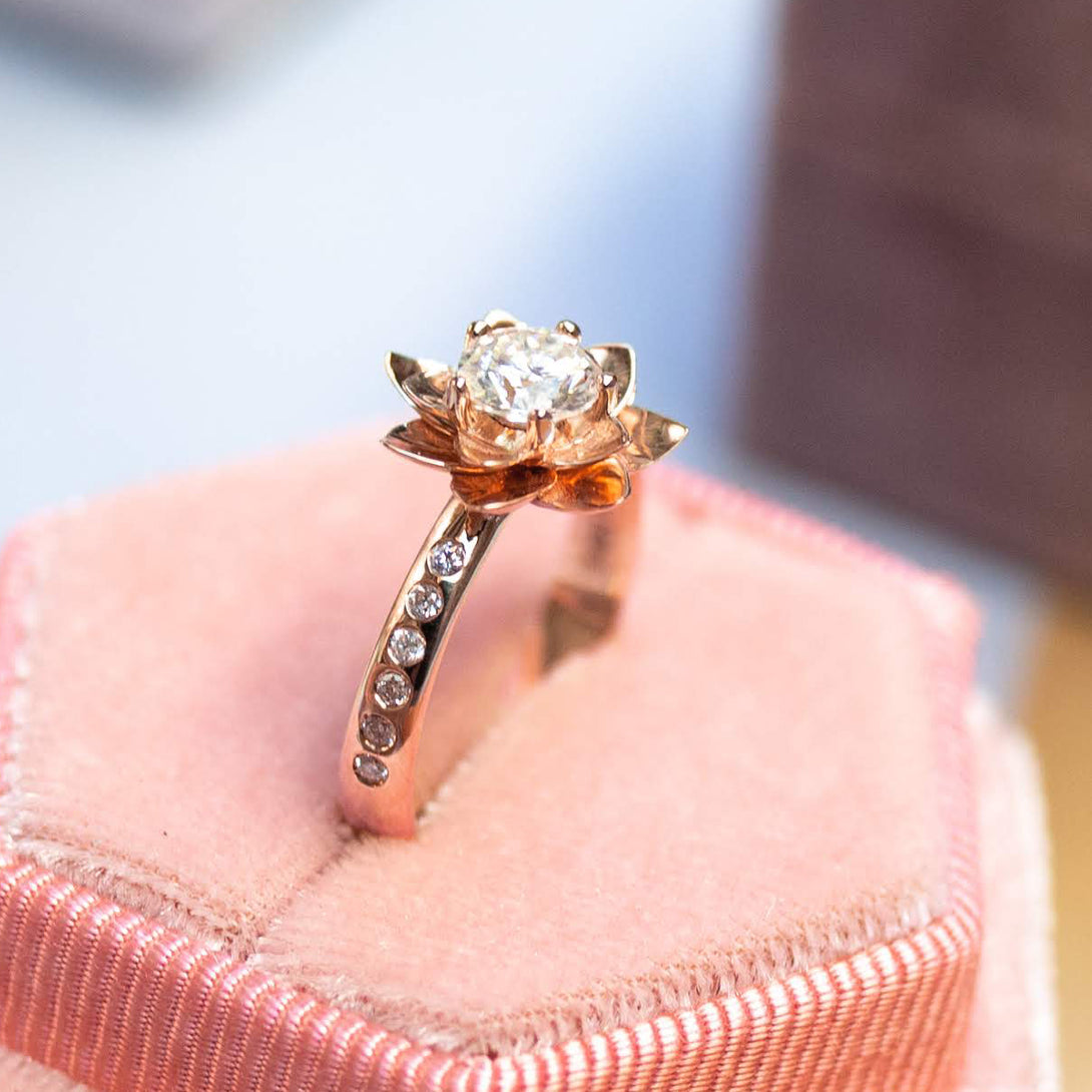 5ct Lotus Moissanite Engagement Ring - Lotus no. 20