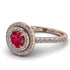 Double Halo Ruby Ring - Zoey No. 11