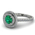 Double Halo Emerald Ring - Zoey No. 9