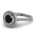 Double Halo Black Diamond Ring - Zoey No. 3