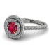 Double Halo Ruby Ring - Zoey No. 12